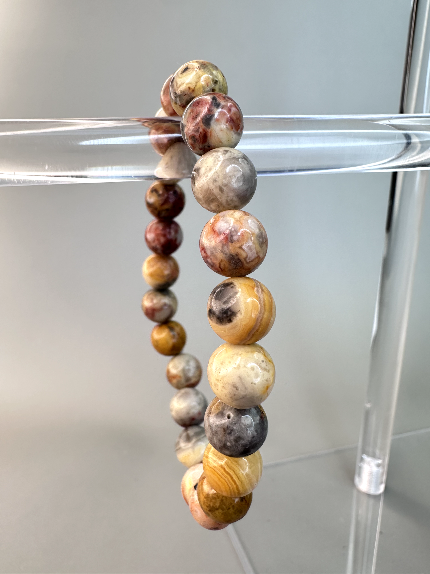 8mm Crazy Lace Agate Bracelet