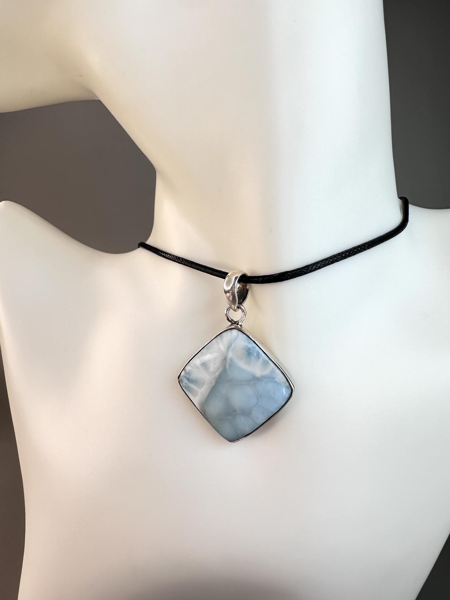 Larimar Diamond Pendant | S925 *RARE*