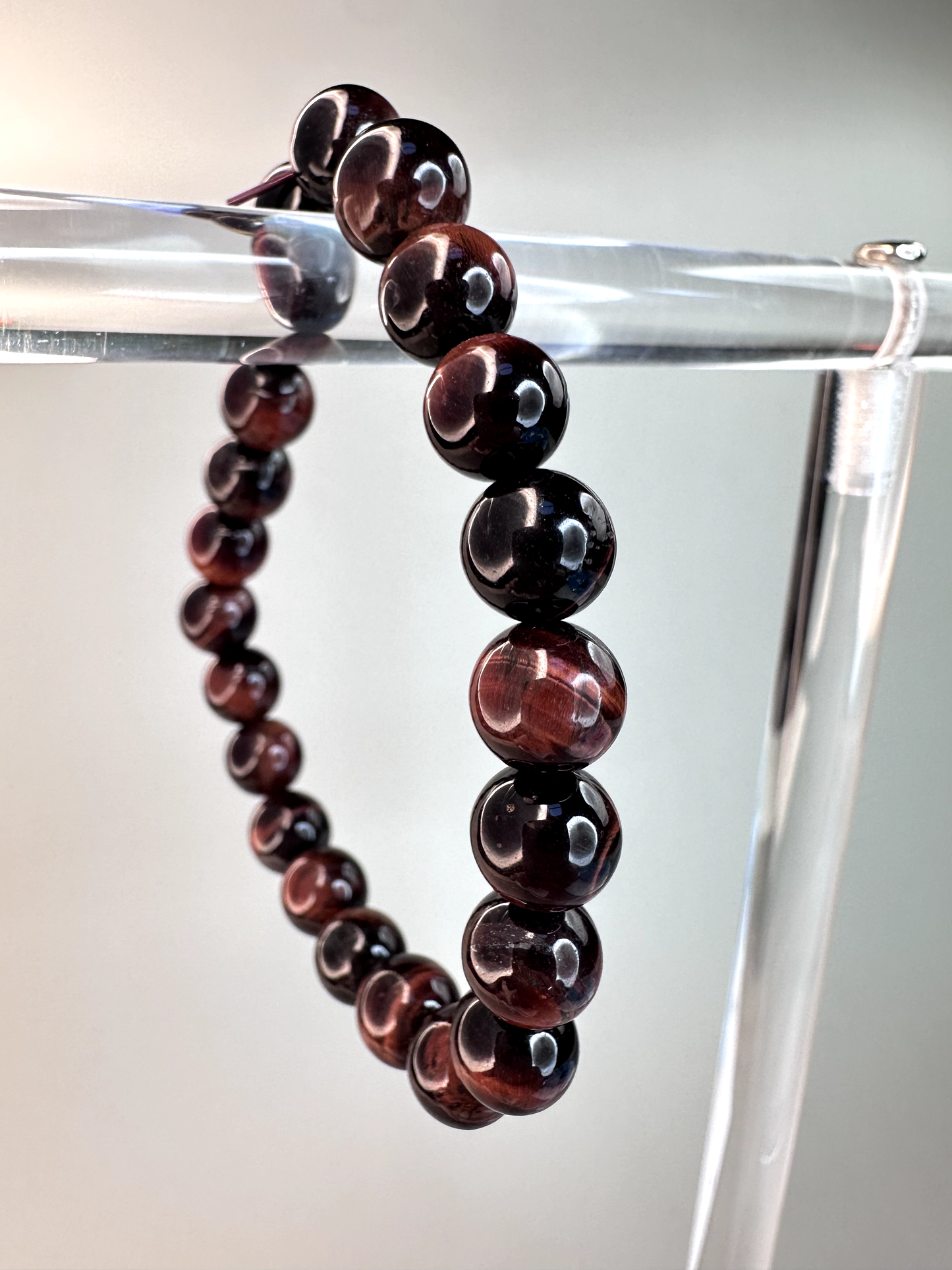 8mm Red Tigers Eye Bracelet