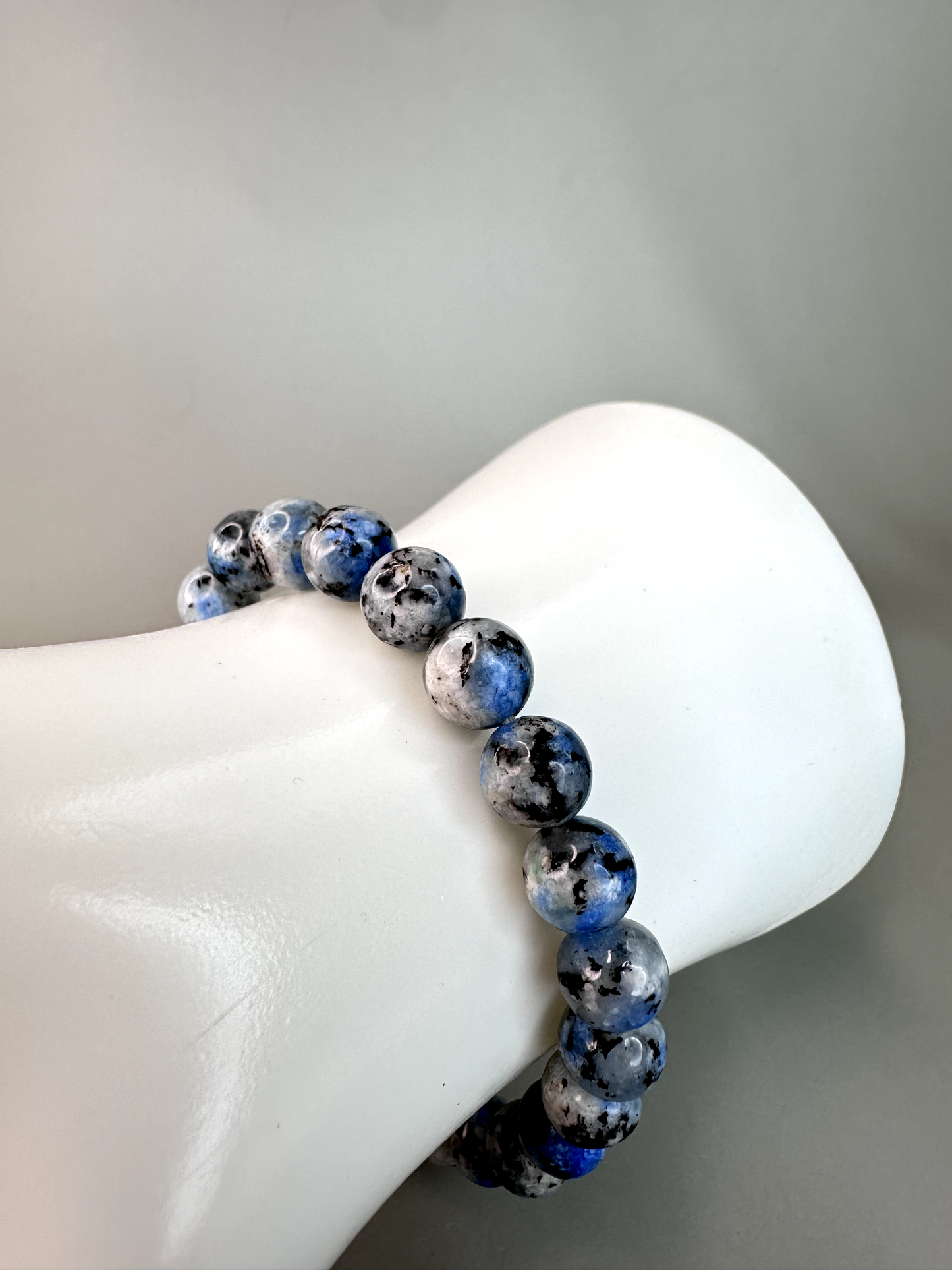 8mm K2 Stretch Bracelet (Azurite and Granite)