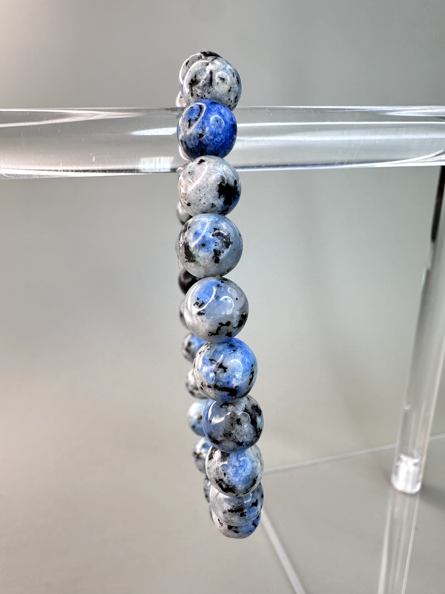 8mm K2 Stretch Bracelet (Azurite and Granite)