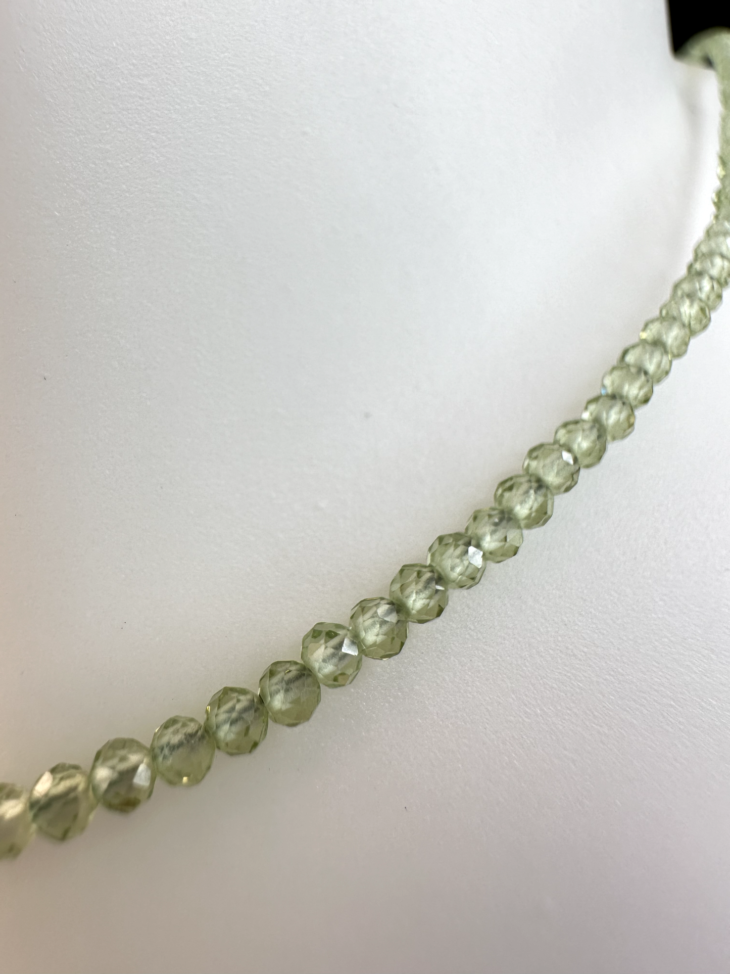 Peridot Faceted Micro Beaded Choker | Sterling Silver