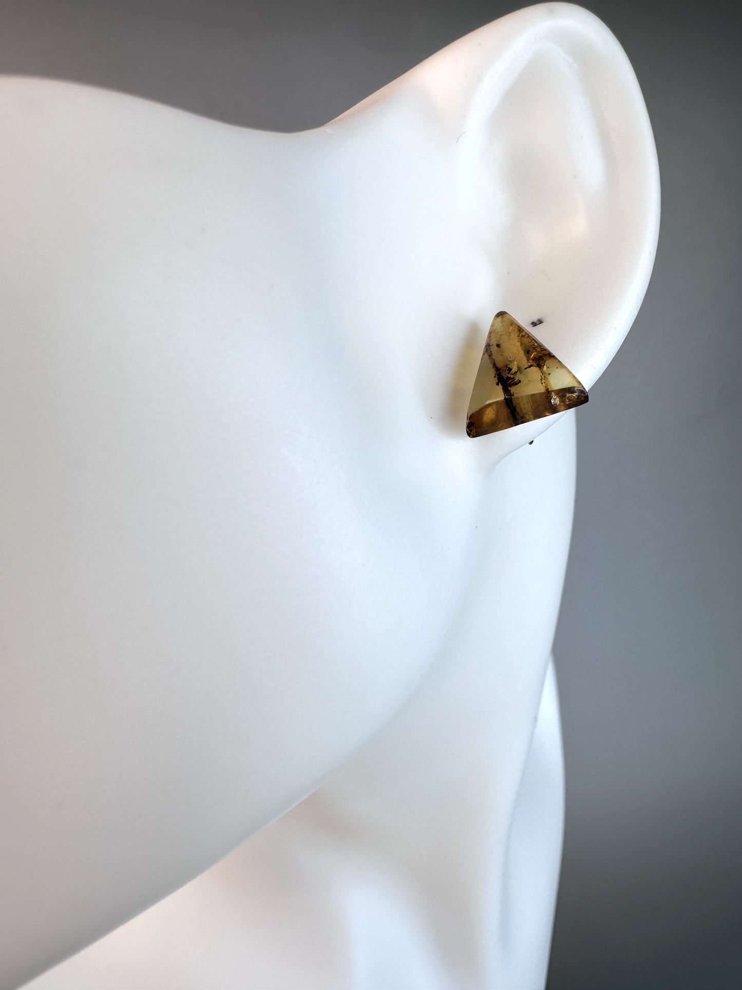 Amber Triangle Stud Earrings | S925