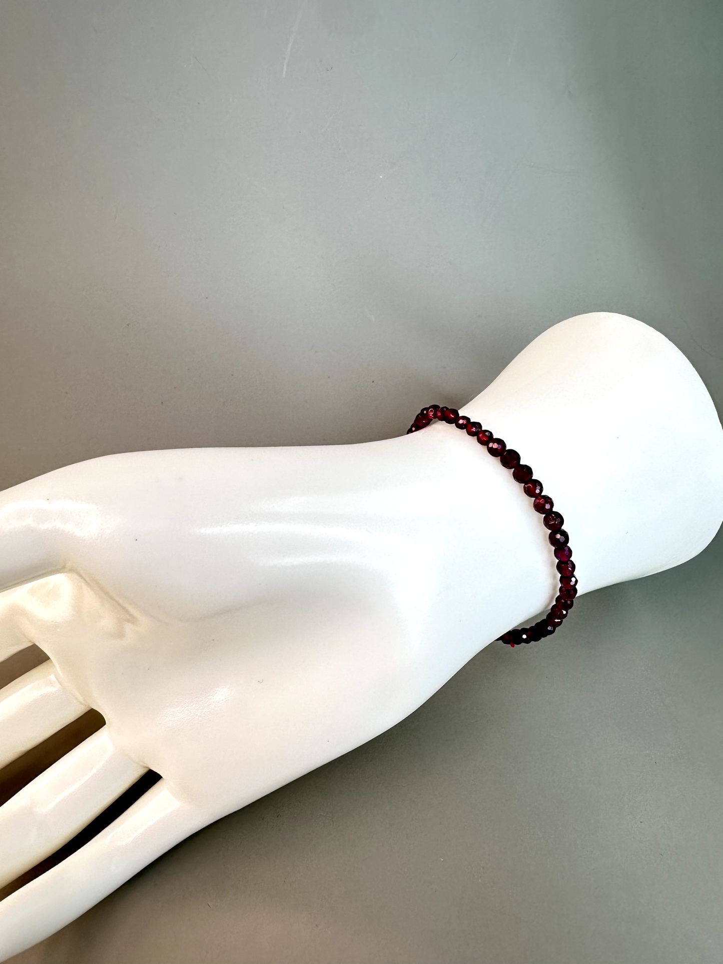 5mm Faceted Garnet Bracelet | Dainty