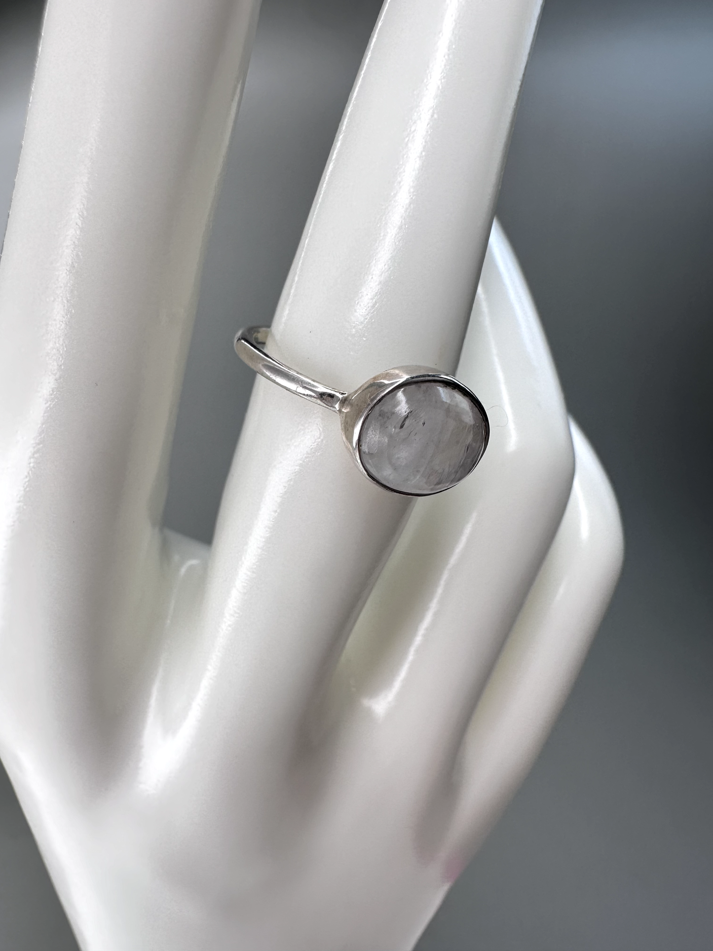Horizontal Oval Moonstone Ring | S925 Size 7 | Flashy