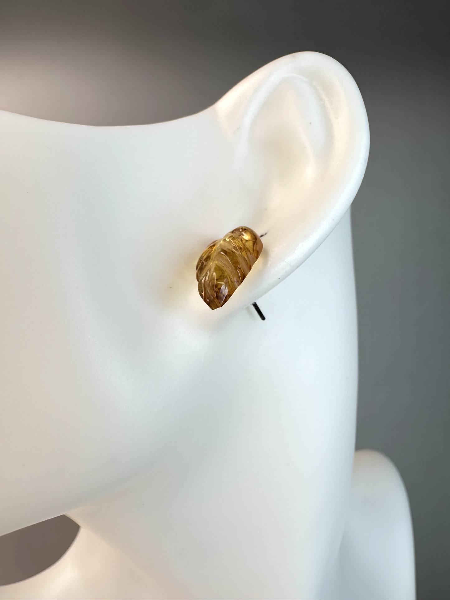 Amber Leaf Stud Earrings | S925