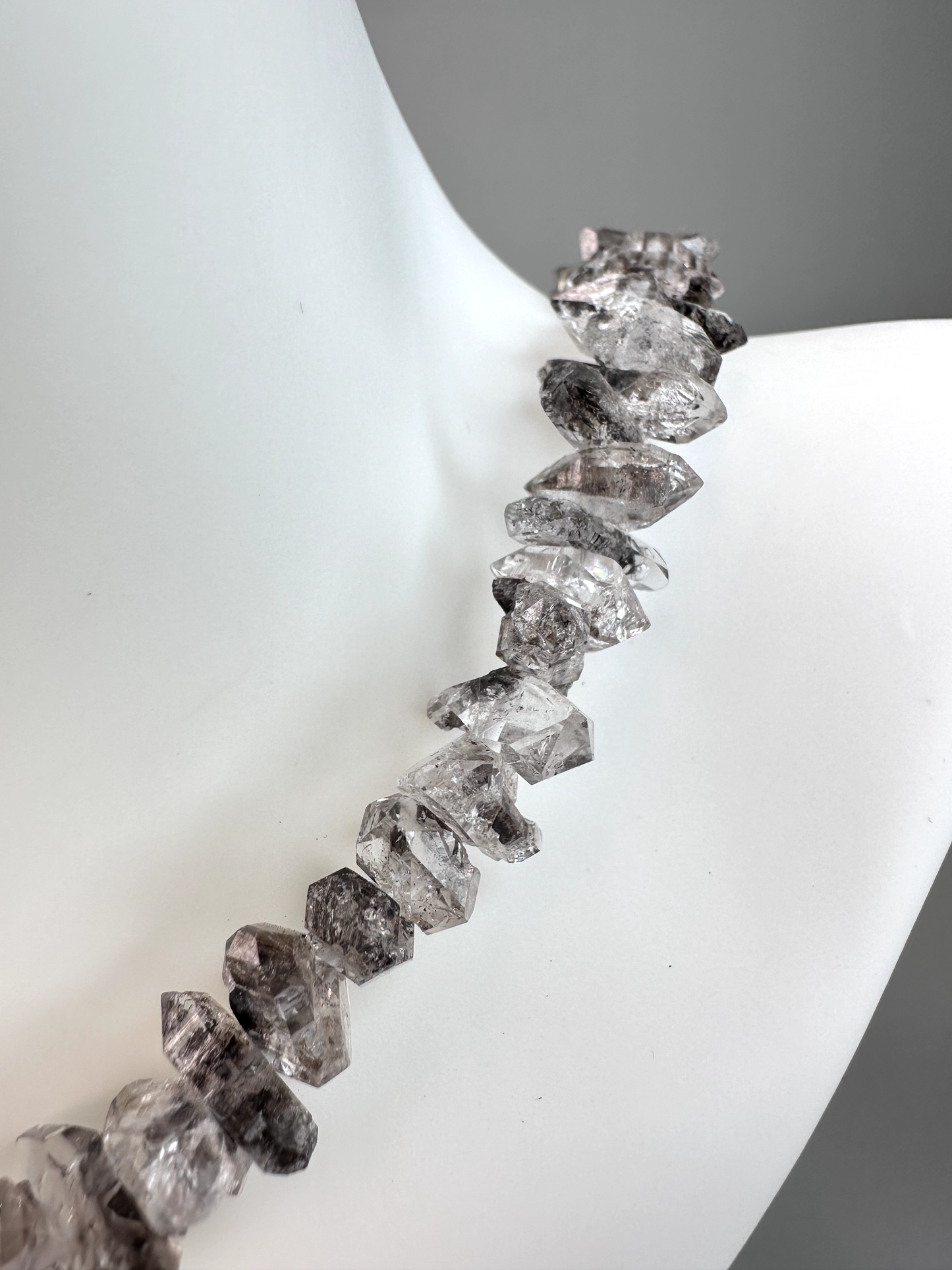 Herkimer Diamond Choker | Carbon Included | Sterling Silver