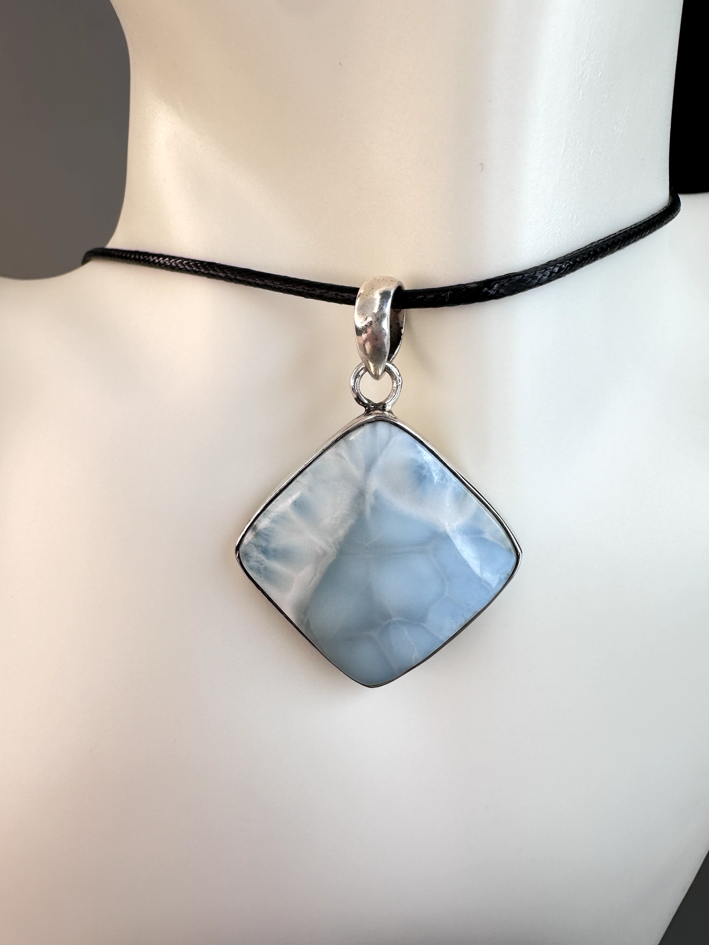 Larimar Diamond Pendant | S925 *RARE*