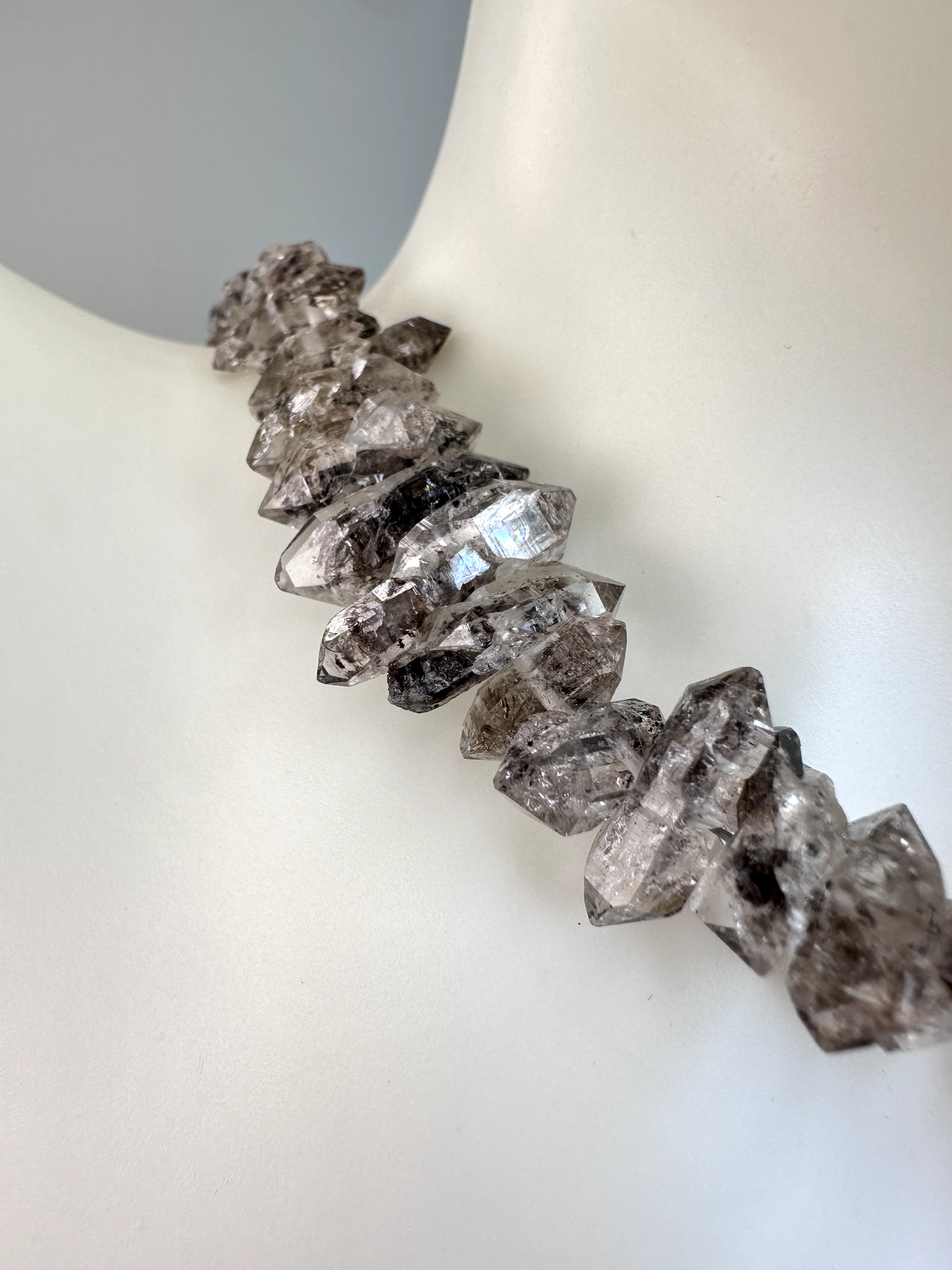 Herkimer Diamond Choker | Carbon Included | Sterling Silver