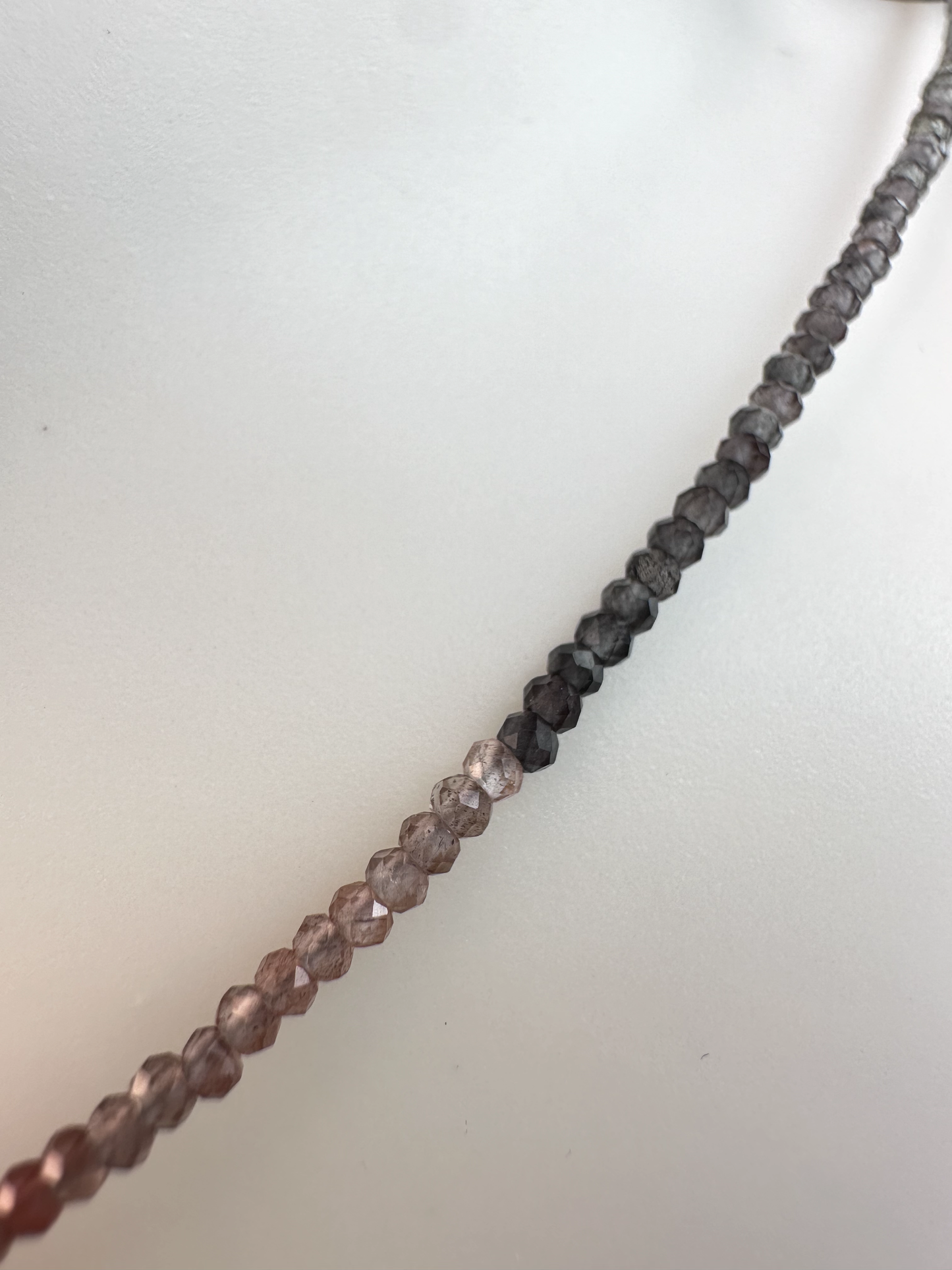 Smoky Quartz Faceted Micro Beaded Choker | Sterling Silver