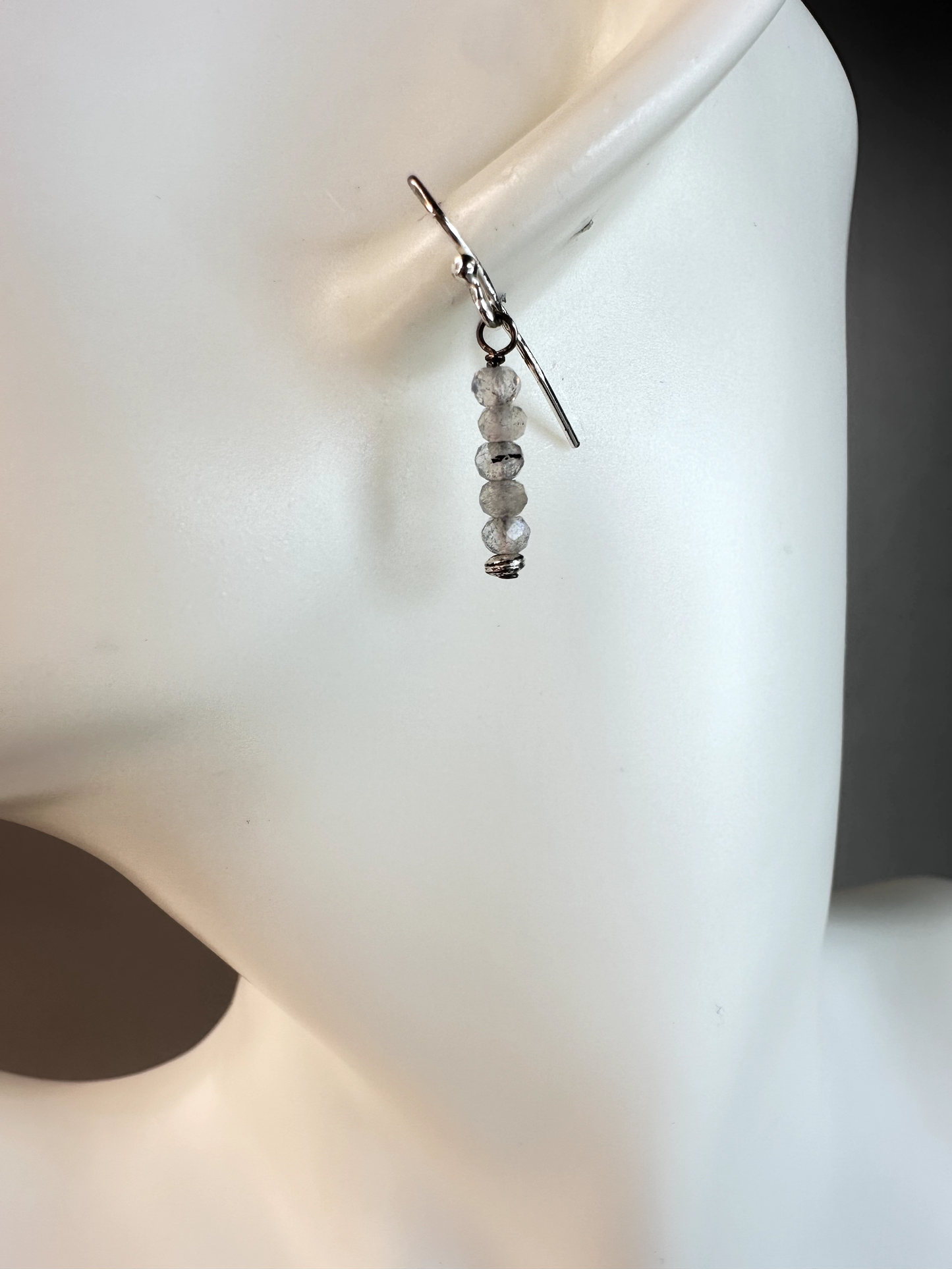 Labradorite Faceted Micro Bead | Sterling Silver Earrings