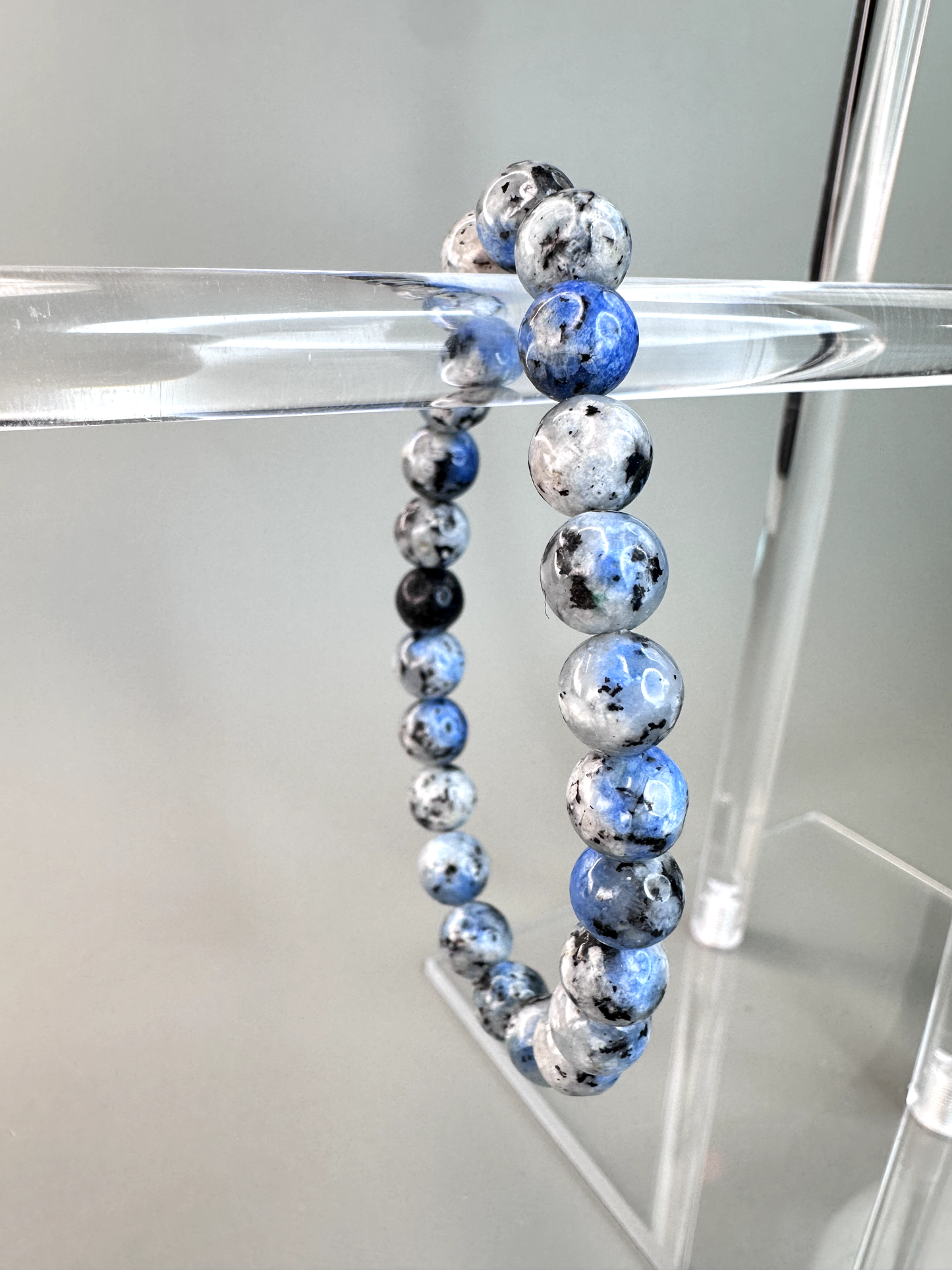 8mm K2 Stretch Bracelet (Azurite and Granite)