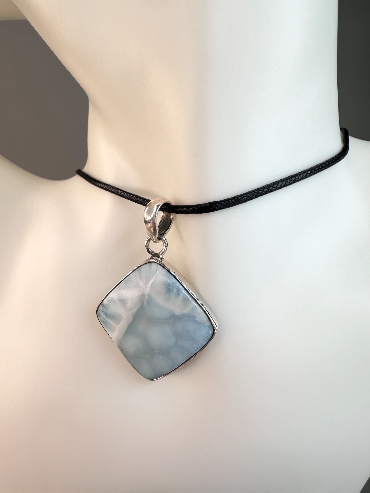 Larimar Diamond Pendant | S925 *RARE*