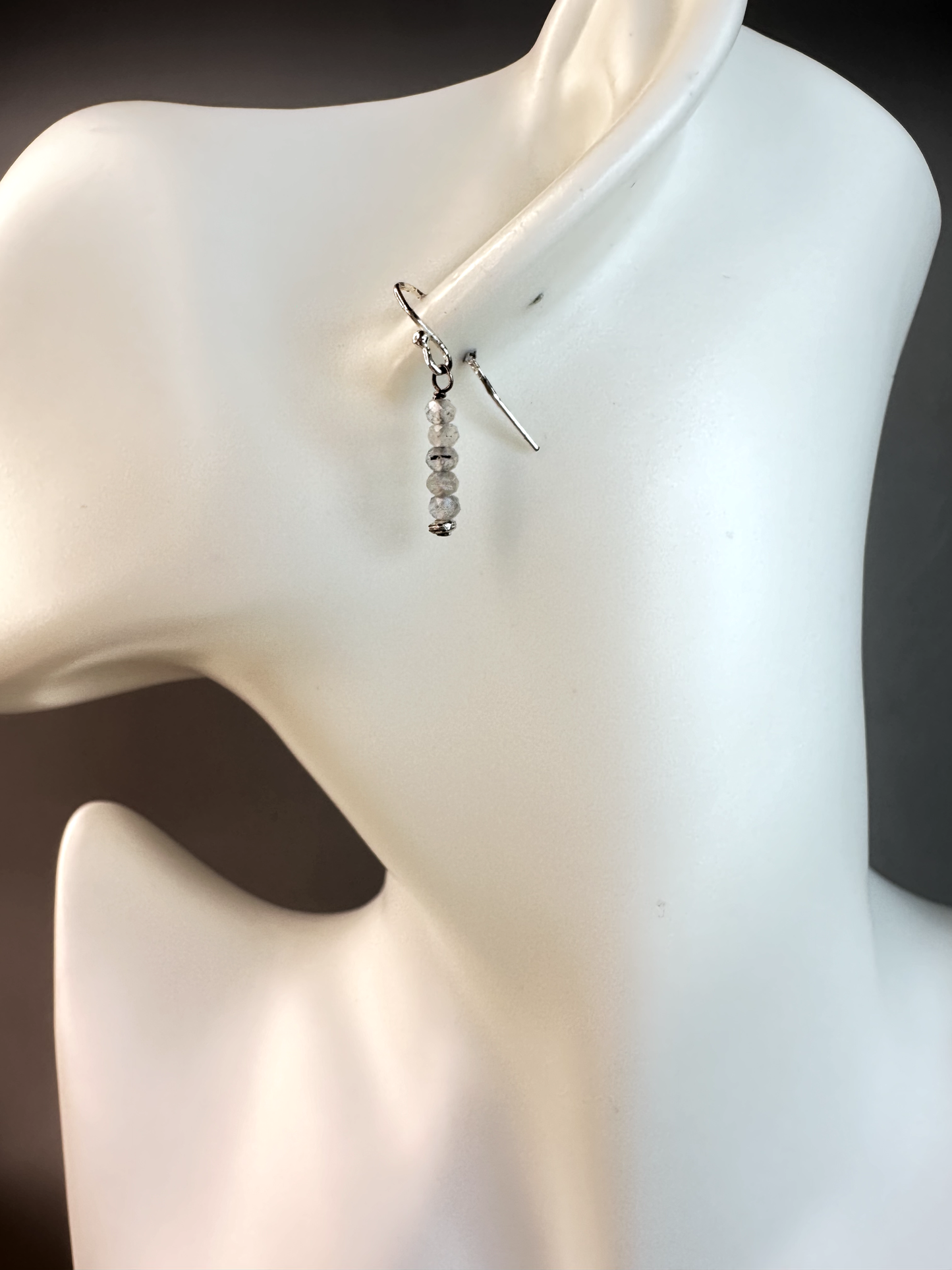 Labradorite Faceted Micro Bead | Sterling Silver Earrings
