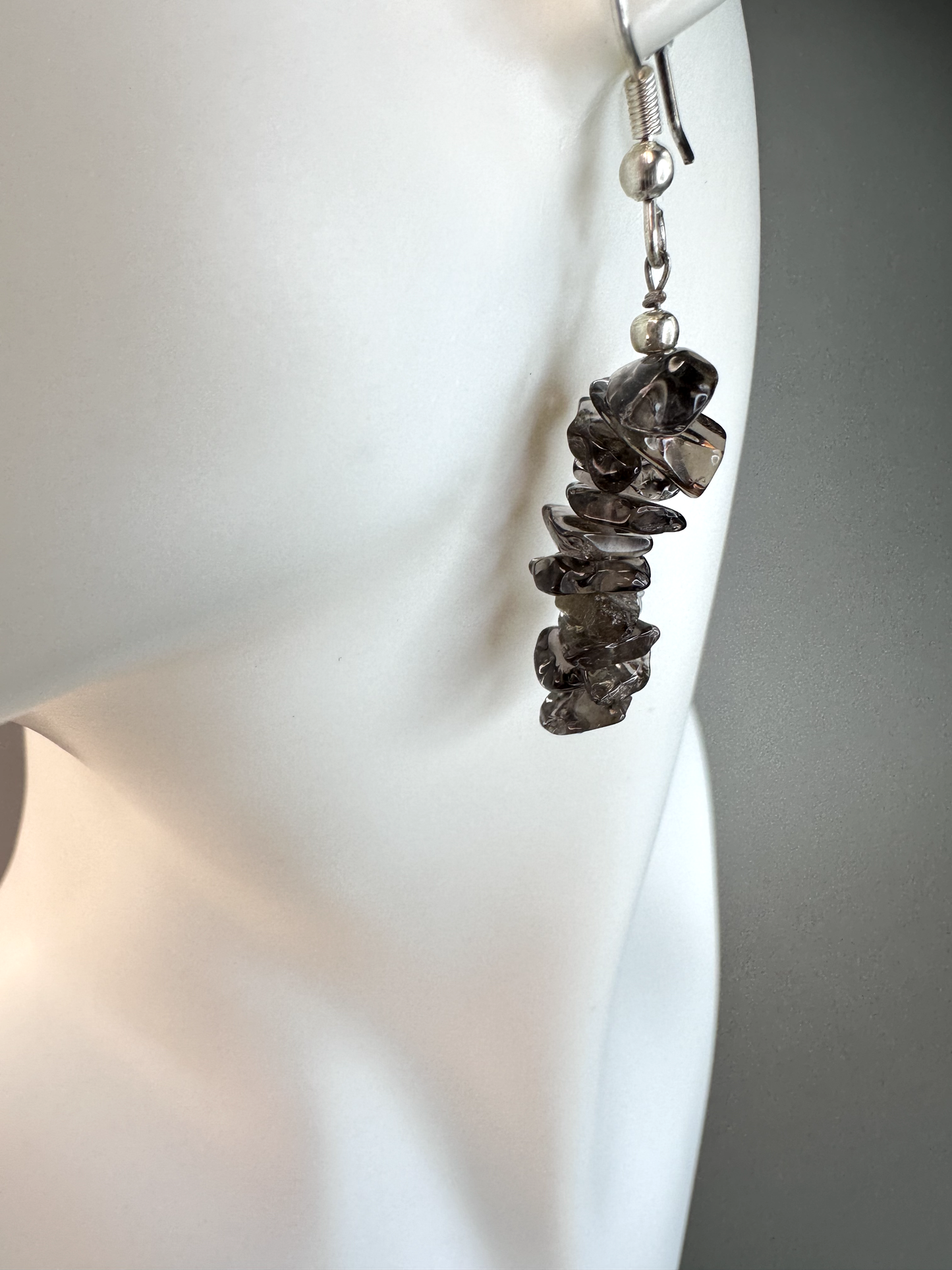 Smoky Quartz Chip | Sterling Silver Earrings