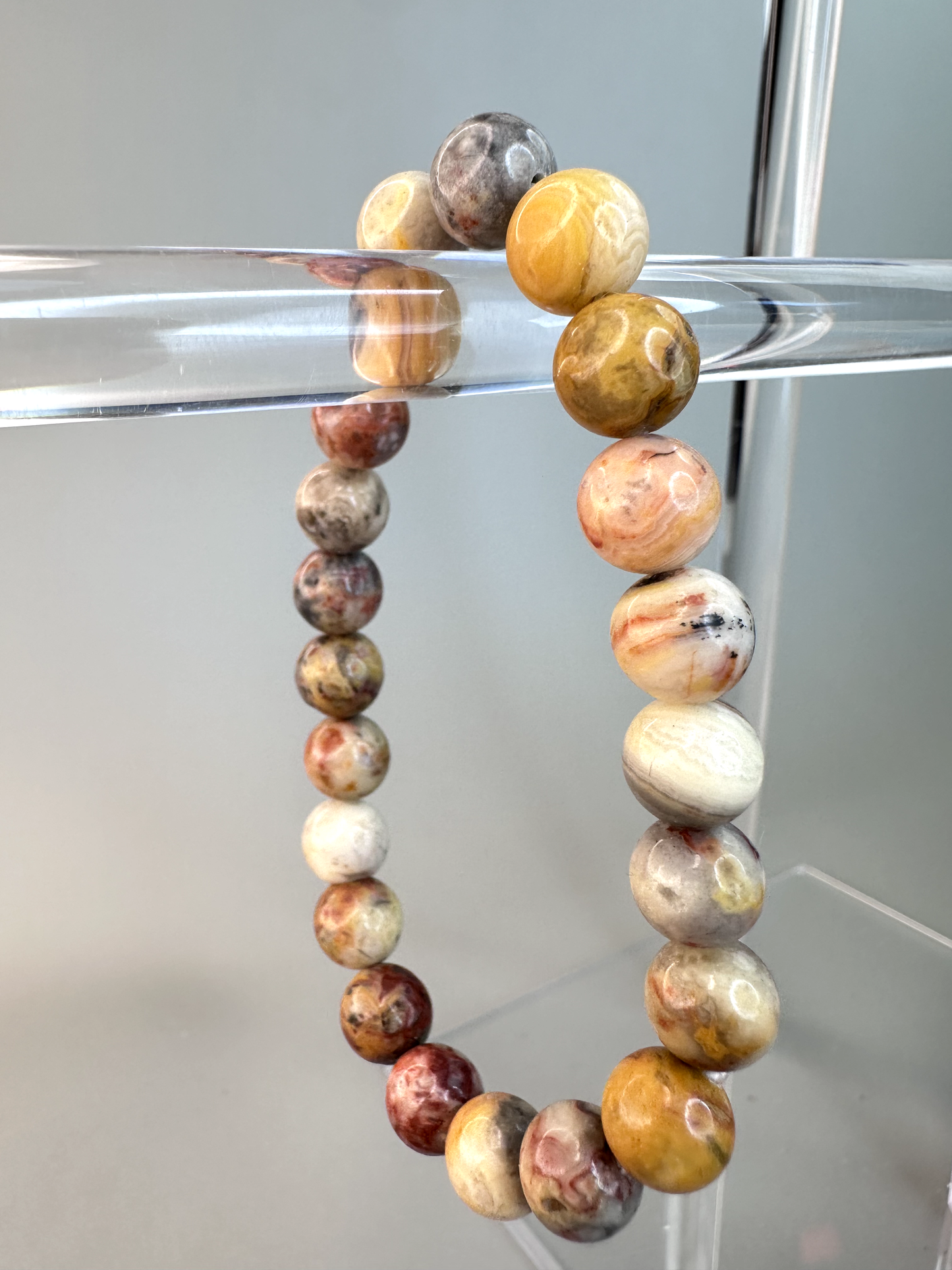 8mm Crazy Lace Agate Bracelet