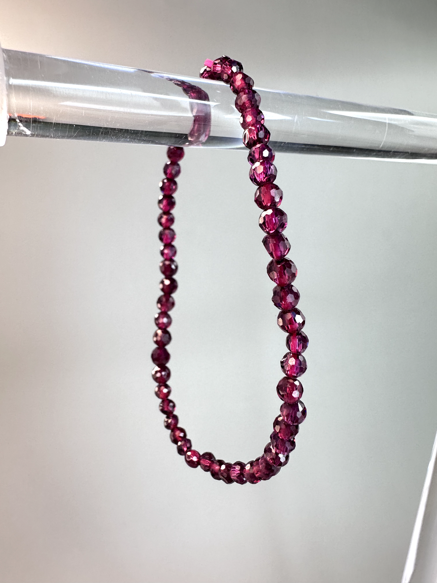 5mm Faceted Garnet Bracelet | Dainty
