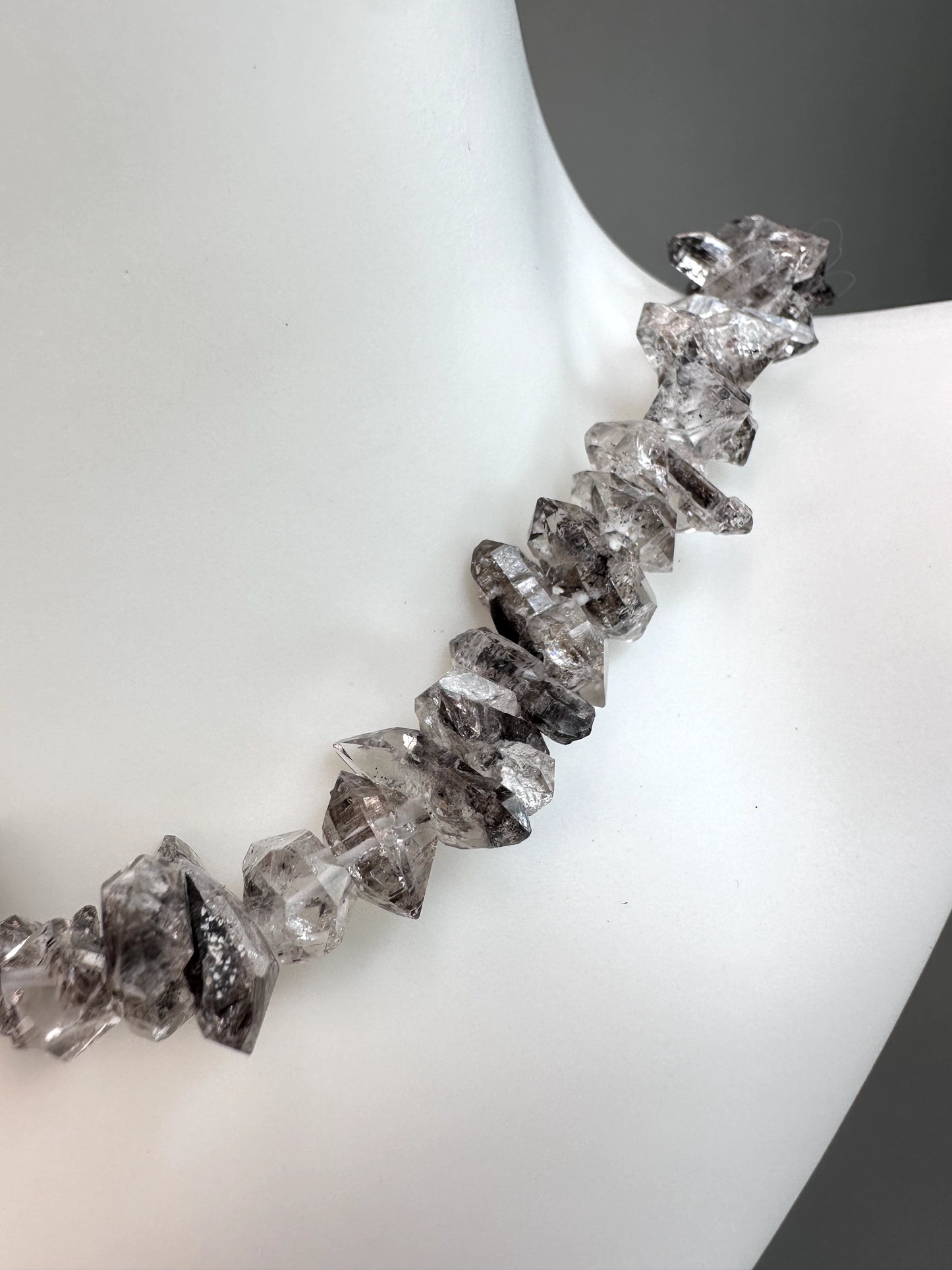Herkimer Diamond Choker | Carbon Included | Sterling Silver