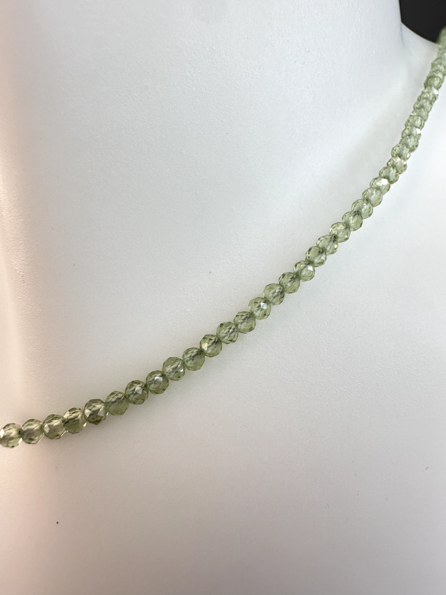 Peridot Faceted Micro Beaded Choker | Sterling Silver