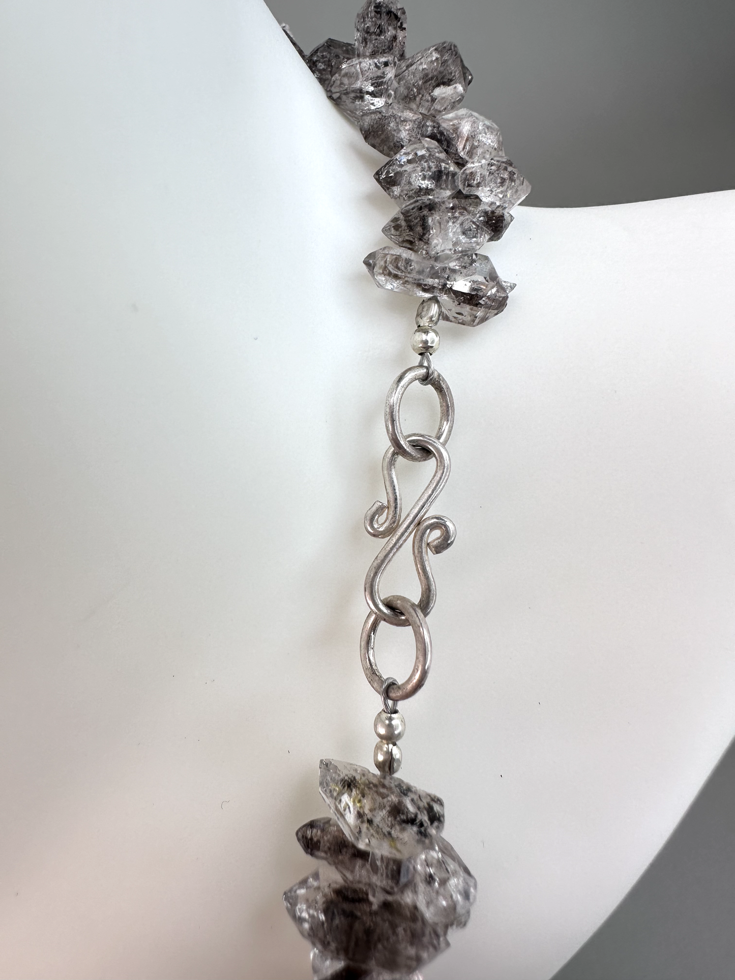 Herkimer Diamond Choker | Carbon Included | Sterling Silver
