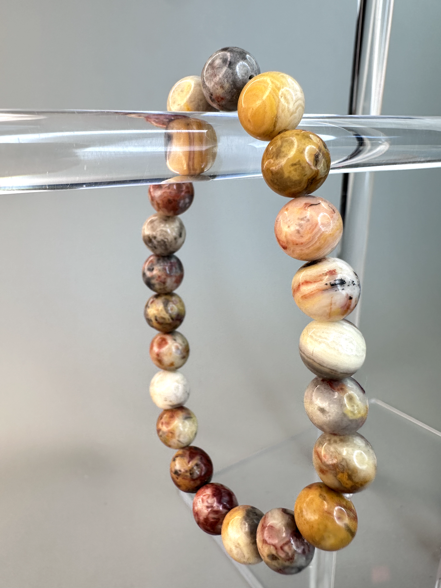 8mm Crazy Lace Agate Bracelet