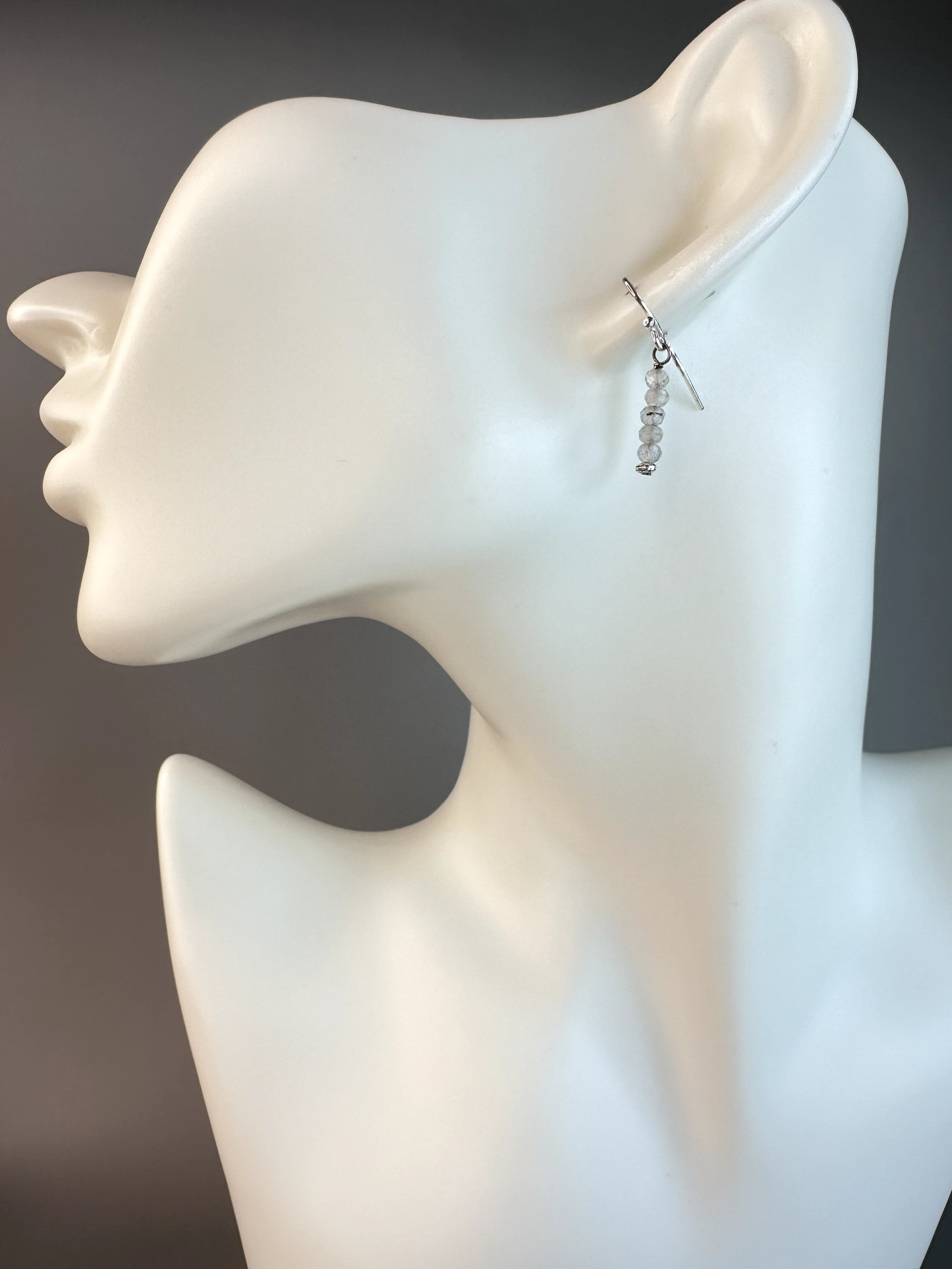 Labradorite Faceted Micro Bead | Sterling Silver Earrings