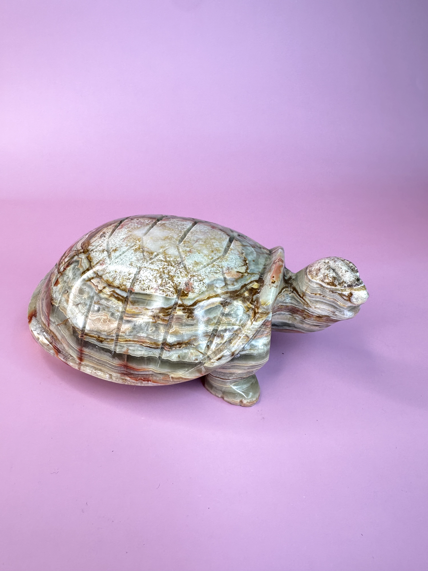 Large Green Onyx Turtle | Statement