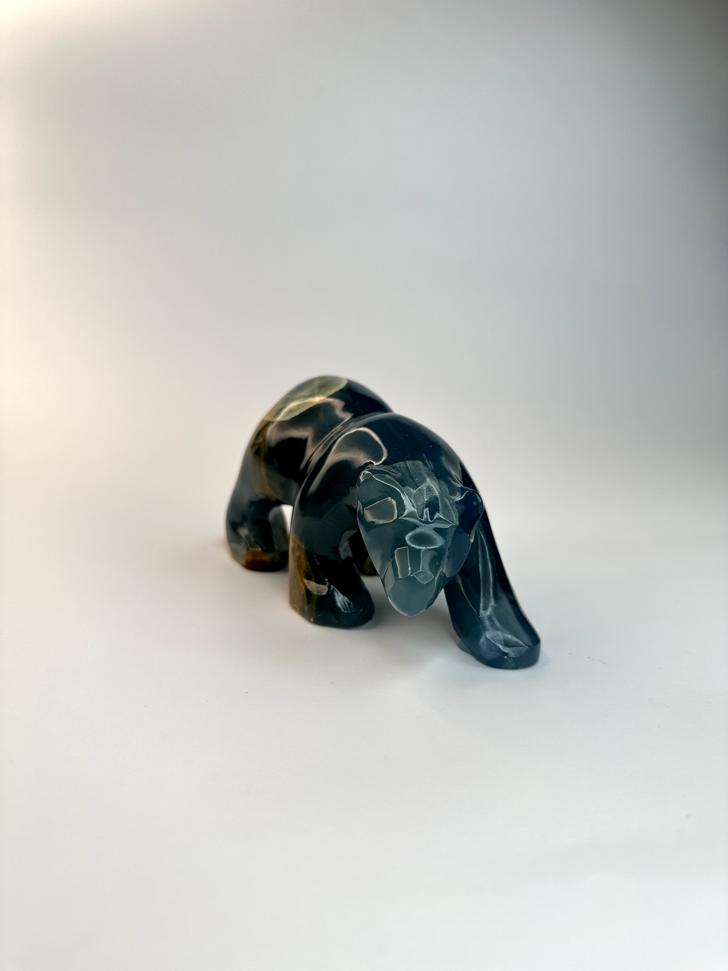 Lemurian Aquatine Calcite Bear (Blue Onyx) *HIGH QUALITY*