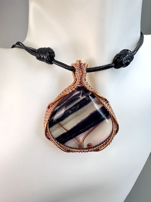 Wire Wrapped Copper Fluorite Pendant 4