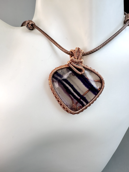 Wire Wrapped Copper Fluorite Pendant 2