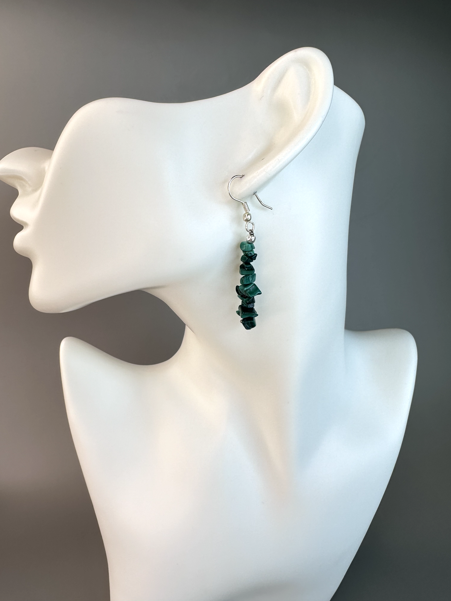 Malachite Chip | Sterling Silver Earrings