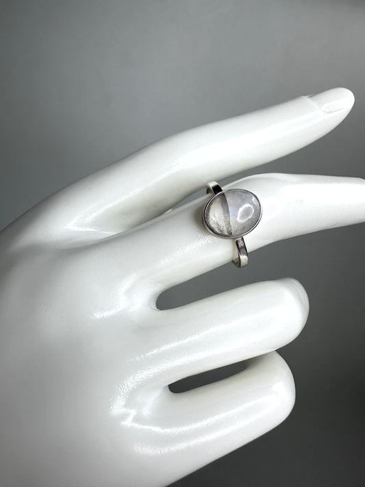 Moonstone Oval Ring | S925 Size 8 | Flashy