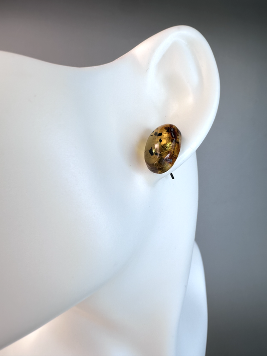 Amber Oval Stud Earrings | S925