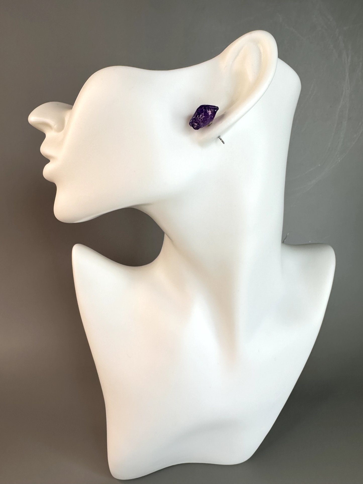 Amethyst Raw Stud Earrings | S925