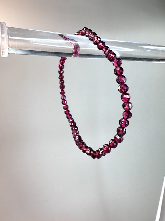 5mm Faceted Garnet Bracelet | Dainty