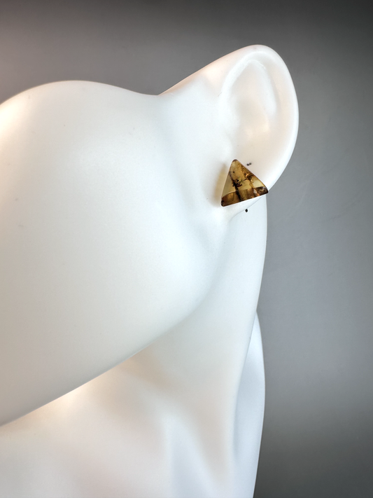 Amber Triangle Stud Earrings | S925