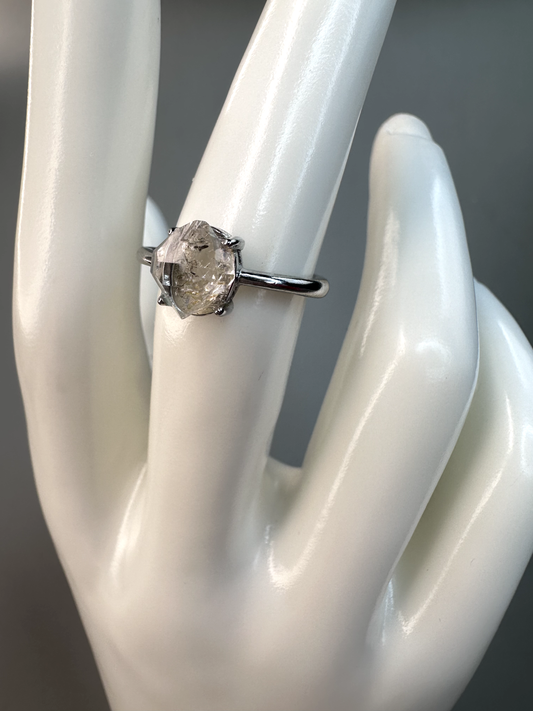 Herkimer Diamond Ring | Adjustable | S925