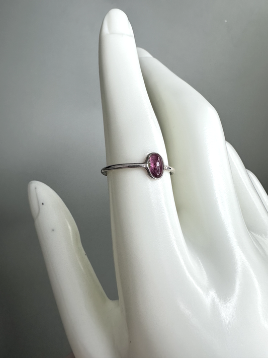 Simple Pink Tourmaline  Ring  | S925 Size 7.5