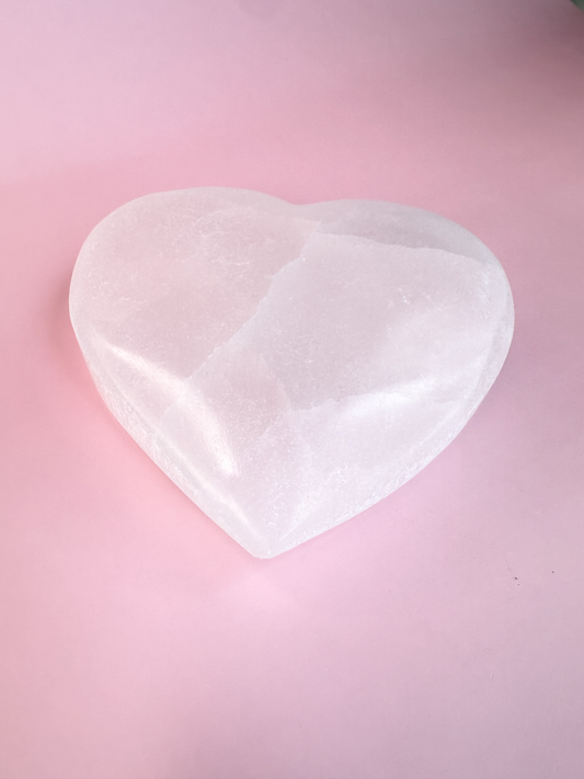 Large Satin Spar (Selenite) Heart