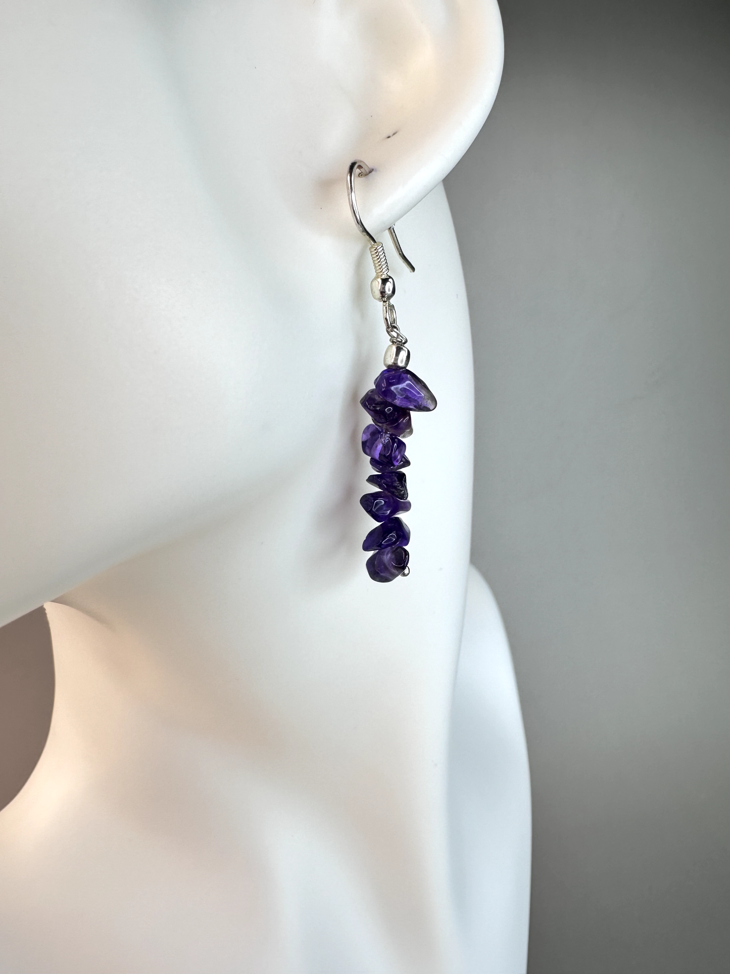 Amethyst Chip | Sterling Silver Earrings