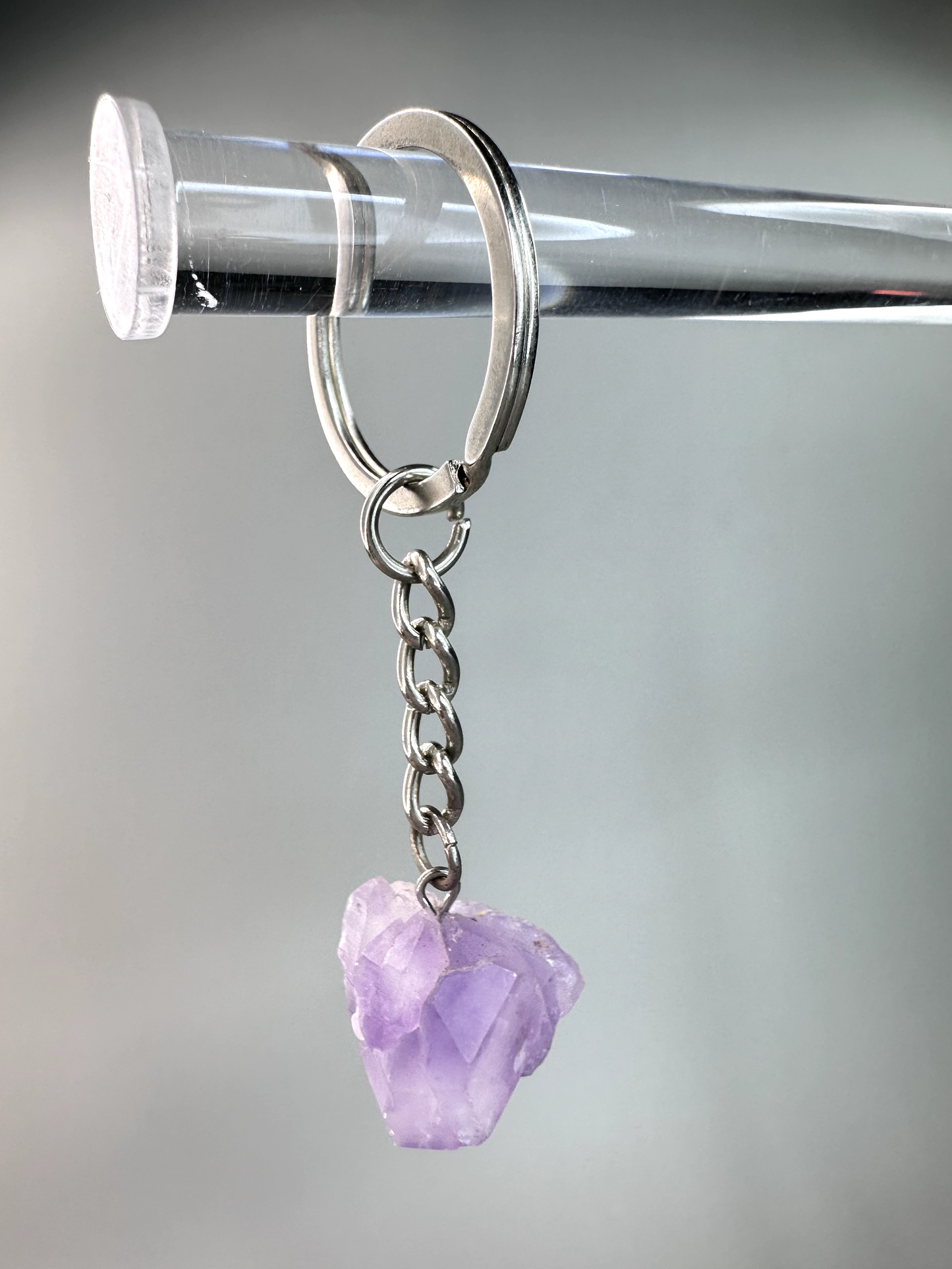 Amethyst Keychain (Silver)