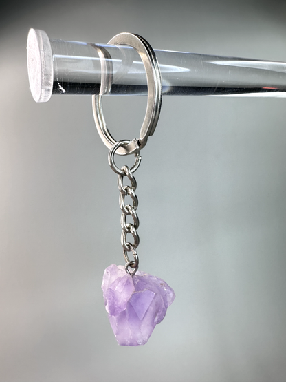 Amethyst Keychain (Silver)