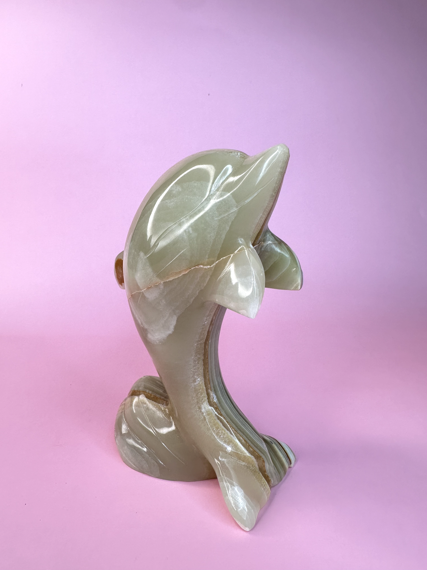 Large Green Onyx Dolphin 2 | Statement