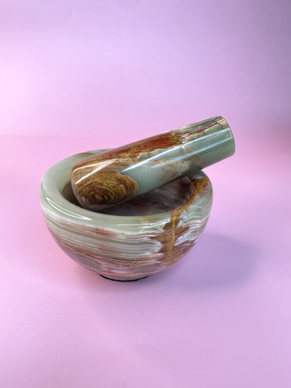 Green Onyx Mortar and Pestle