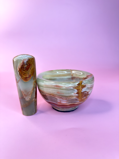 Green Onyx Mortar and Pestle