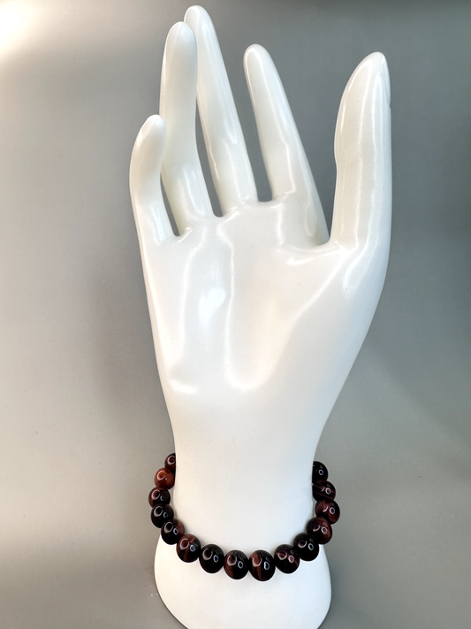 8mm Red Tigers Eye Bracelet