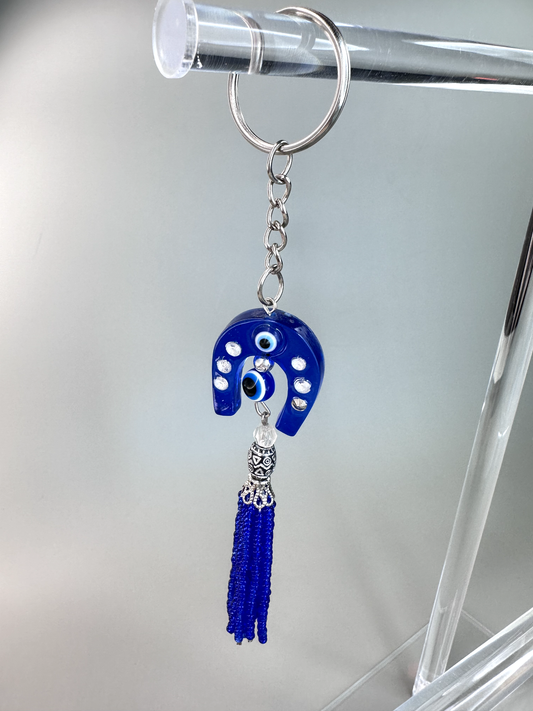 Evil Eye Horseshoe Keychain