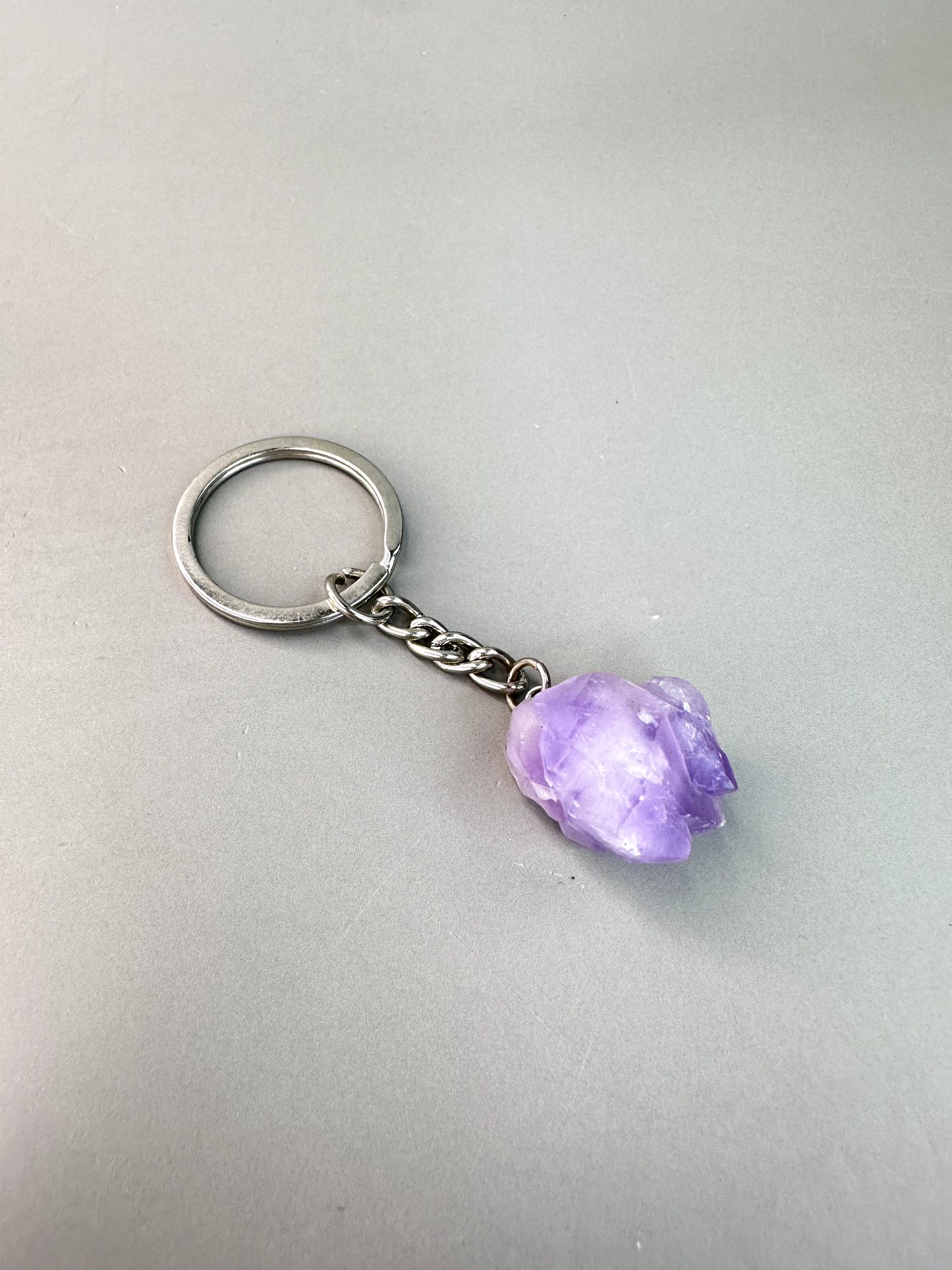 Amethyst Keychain (Silver)