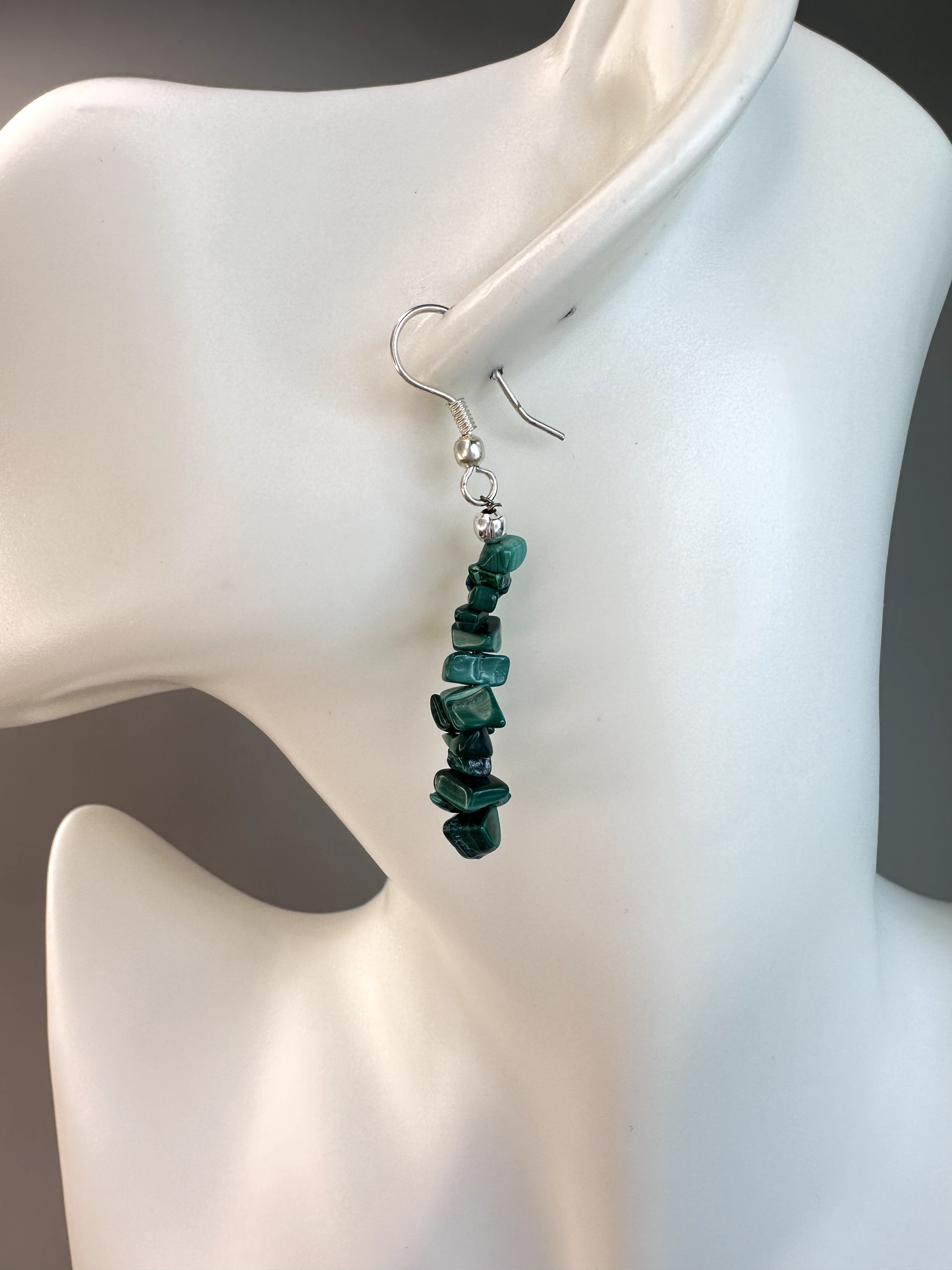 Malachite Chip | Sterling Silver Earrings