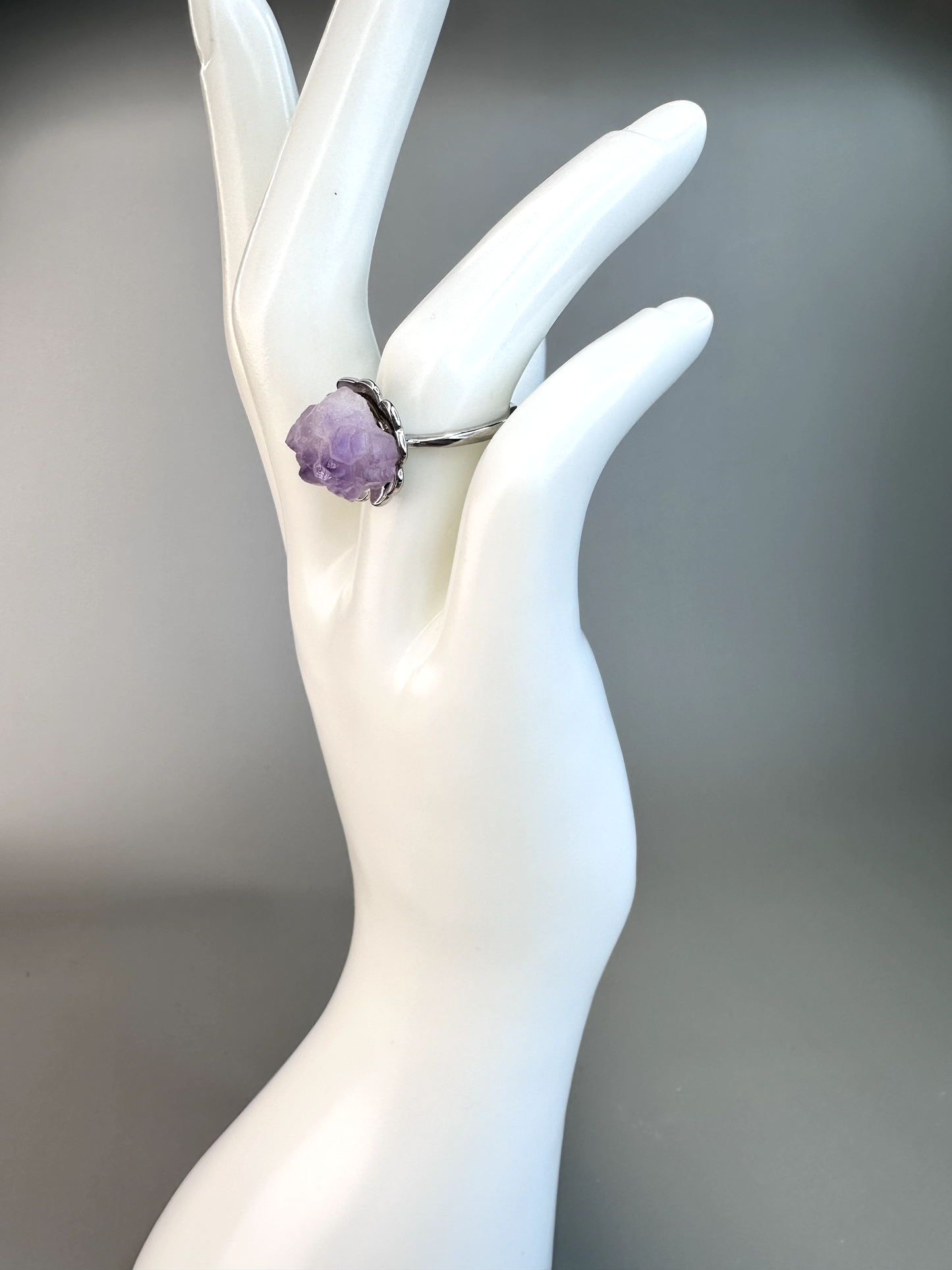 Amethyst Flower Ring  | Adjustable | S925